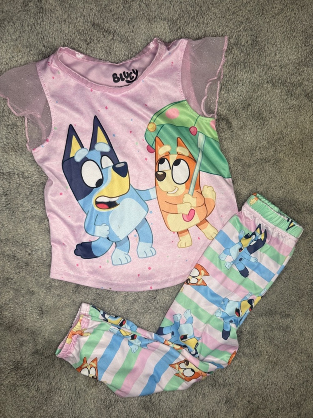Pink & Pastel Stripe Kids Pajama Set